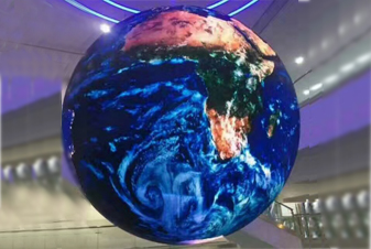 山东地震局LED球形屏室内P4全彩50.24平米